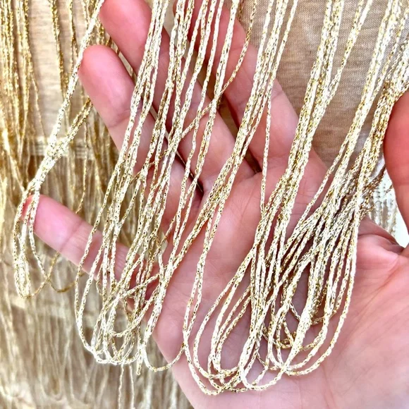 Cupio Fringe Long Tank Top Size Medium Southwestern Sheer Festival Rodeo Cowgirl - Picture 5 of 10